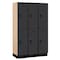 Salsbury Industries Wardrobe Locker, 45" W, 18" D, 76" H, (3) Wide, (6) Openings, Black 22368BLK - alternate 1